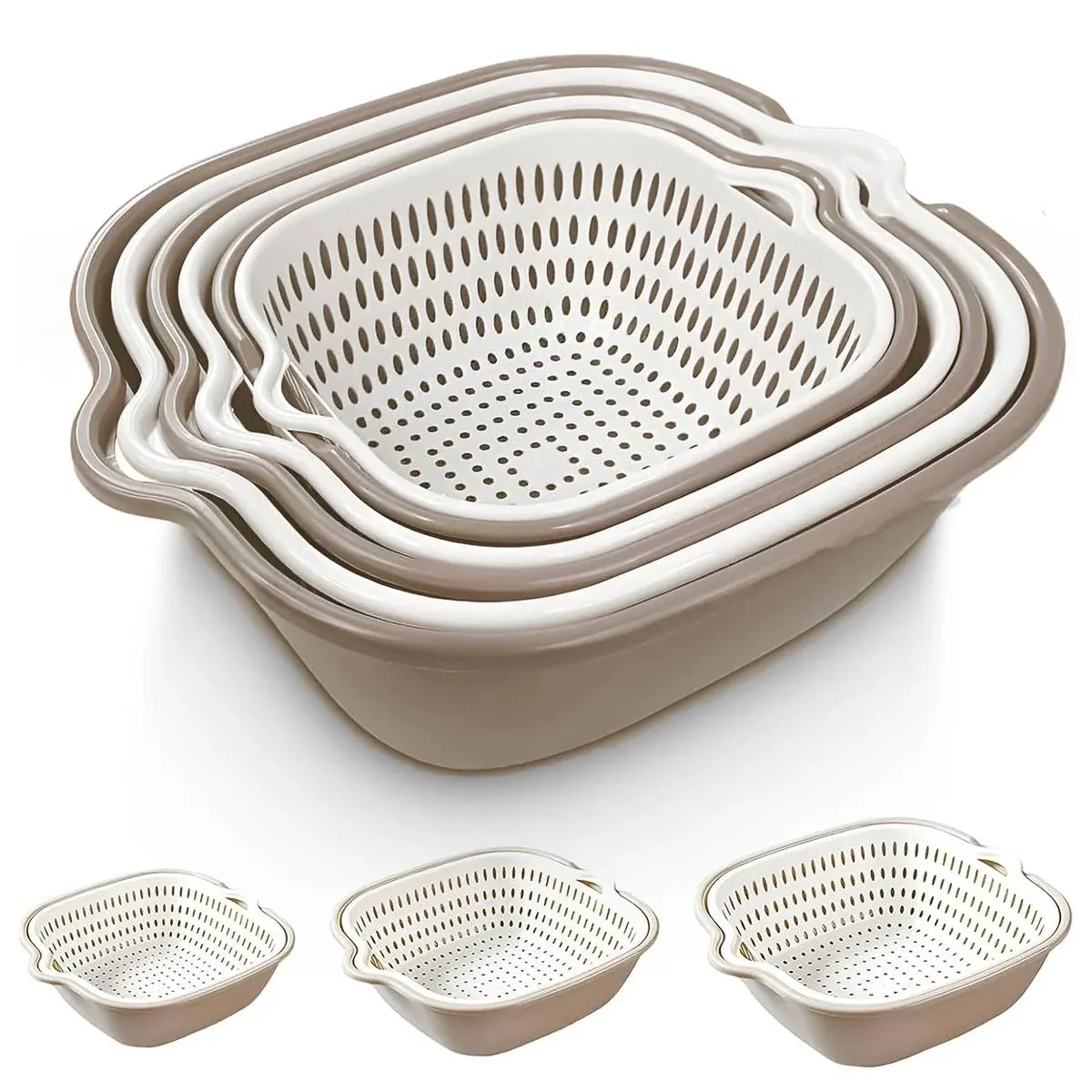 6pcs Multifunctional Drainage Basket for Fruits Vegetables Kitchen Household Use โ image 2
