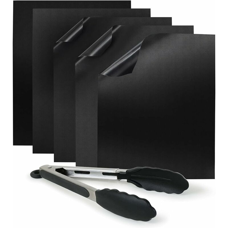 Teflon Bbq Baking Sheets (5 Pack) - Non-Stick Cooking Mat For Bbq, Grill & Oven (5X Rectangular 40 × 30Cm)
