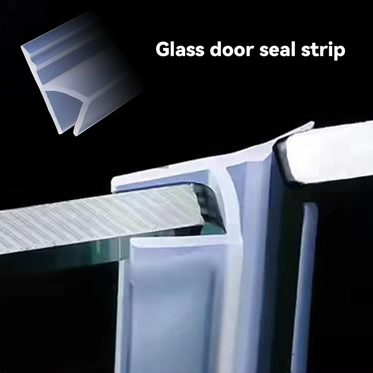 Transparent Silicone Seal Strip in F Shape for Glass Doors Windows - 1.2cm x 100cm β image 6