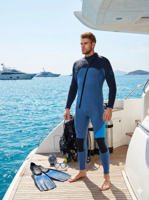Men's 3mm Full Wetsuit for Surfing Diving & Cold Water Swimming – Front-Zip Neoprene Suit with UV Protection and Flexible Fit(Black,L) | Other Colors Available — image 3