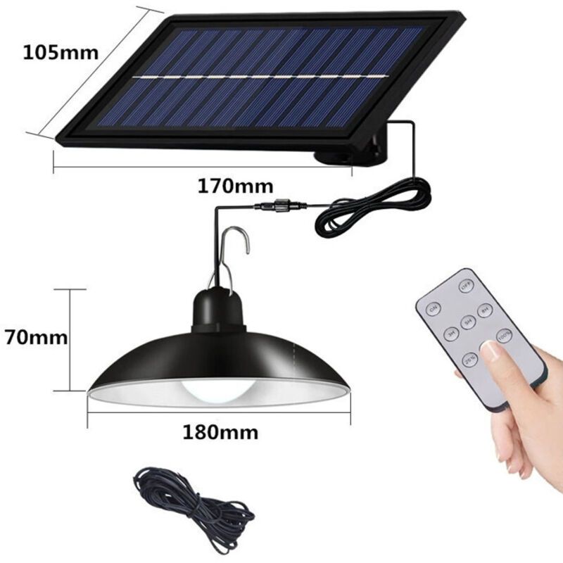 Solar Chandelier 30 LED Retro Bulb Light with Remote Control 3 Brightness Levels White Light IP65 — image 2