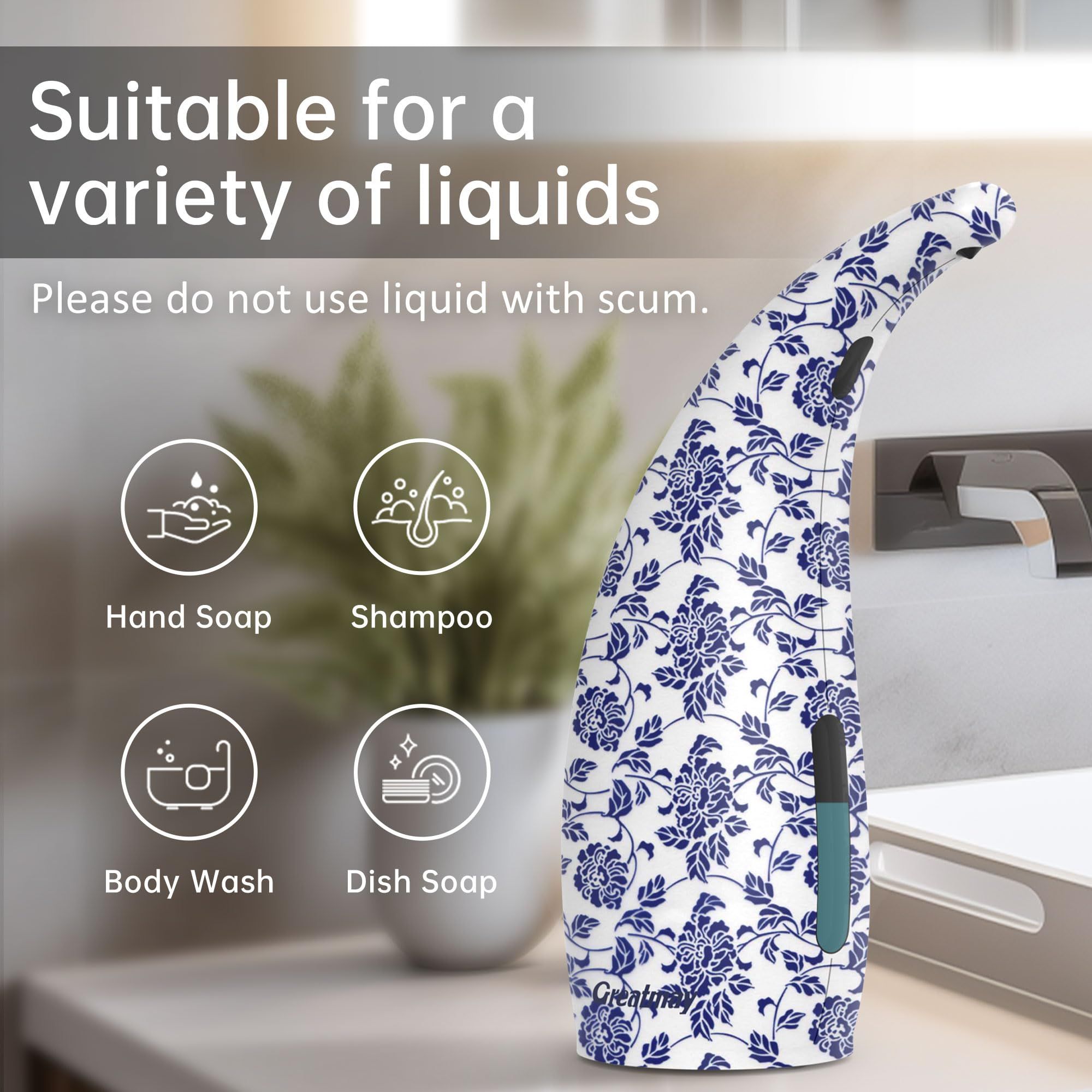 Automatic Soap Dispenser,Made of Plastic Material, Touchless Hand Sanitizer Pump, Countertop Electric Battery Operated Soa โ image 4