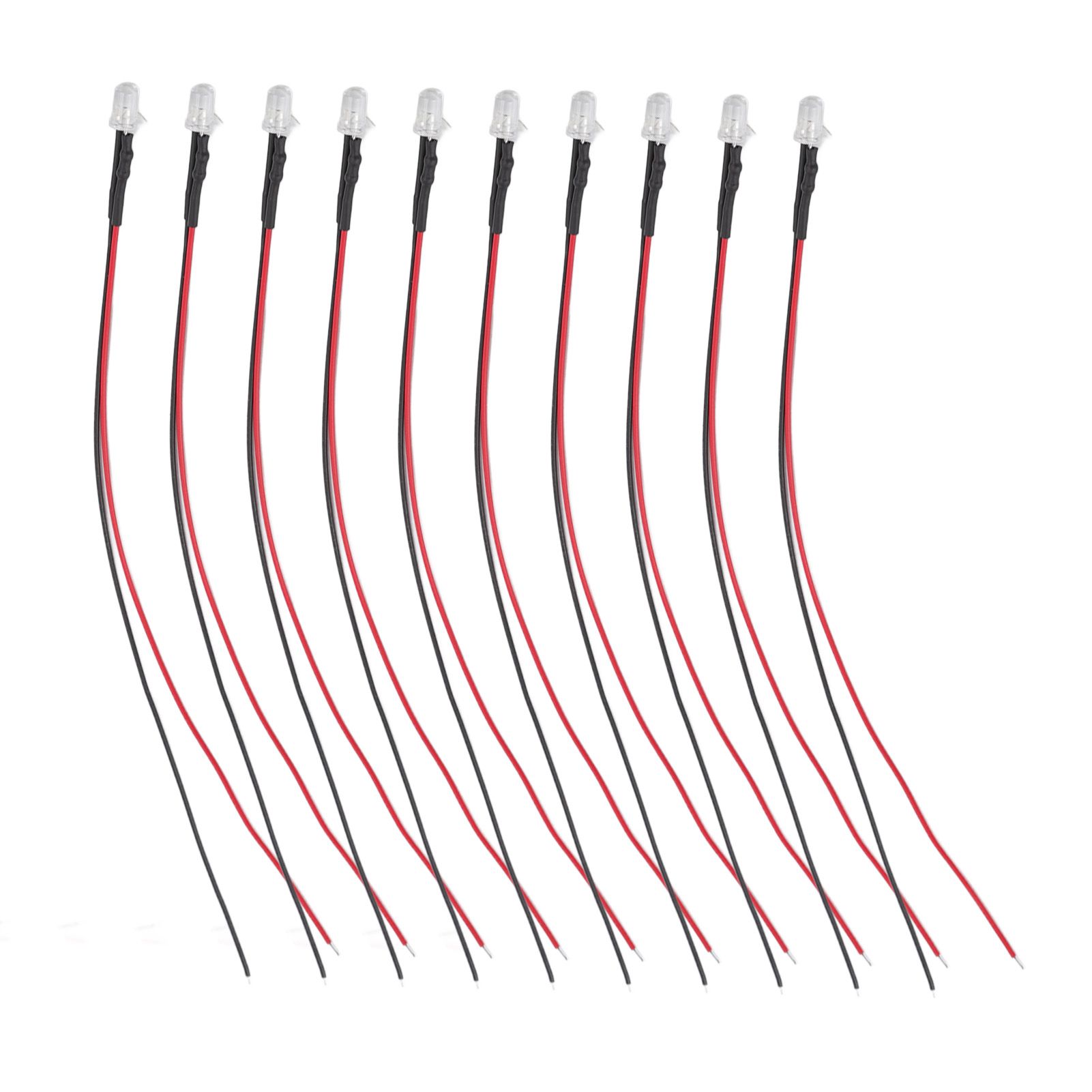 10pcs Lights Emitting Diodes 5mm Prewired Electronic LED Light Diodes for Decoration 5‑12V White Light — image 2