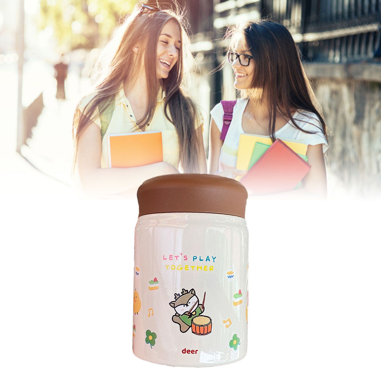 320ml Stainless Steel Insulated Vacuum Food Jar Cup Container with Lid for Outdoor Cartoon Portable Bottle Deer โ image 6