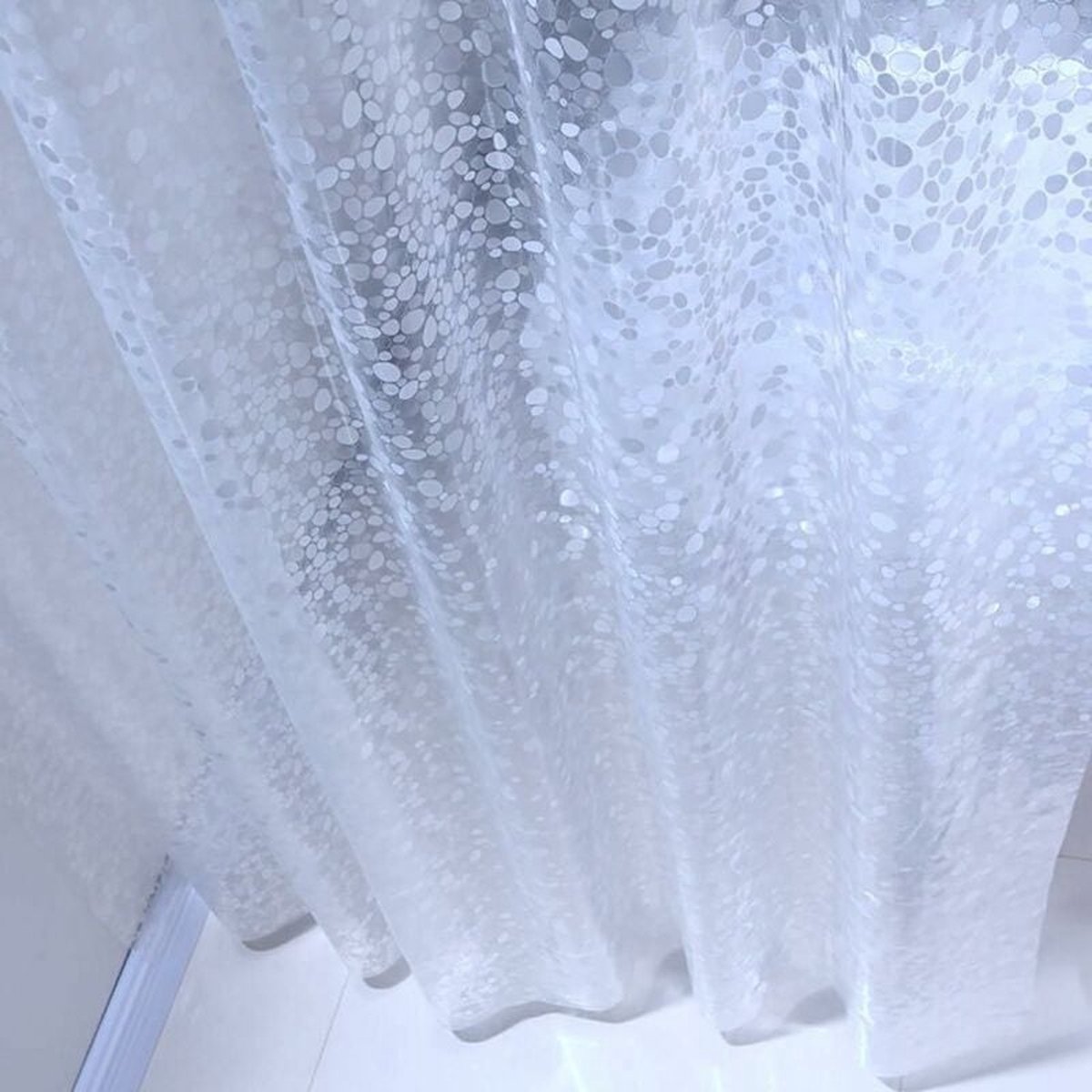 Shower curtains - 120 × 200cm - crystal stone pattern - PEVA - transparent shower curtain - with hooks - shower curtain - anti-mold - waterproof — image 2