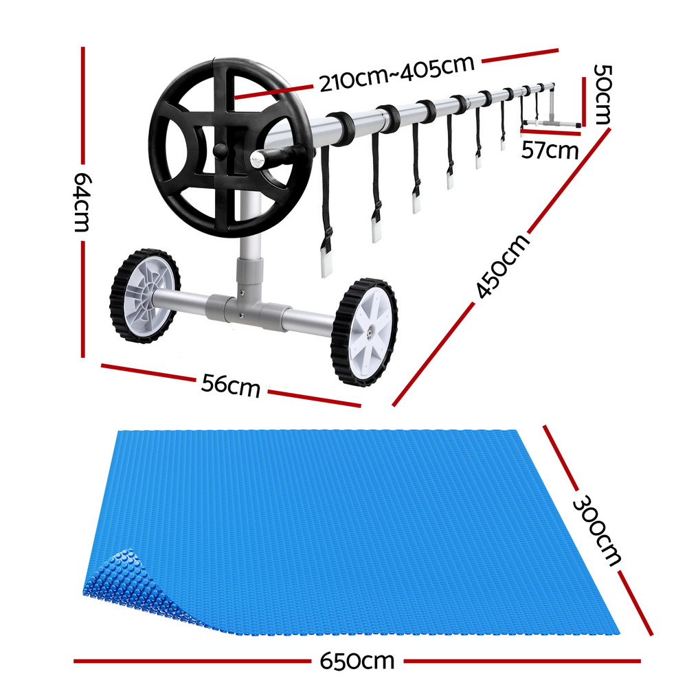 Aqua Buddy Pool Cover 600 Micron 6.5x3m w/ Roller 4m Swimming Pools Solar Blanket โ image 2