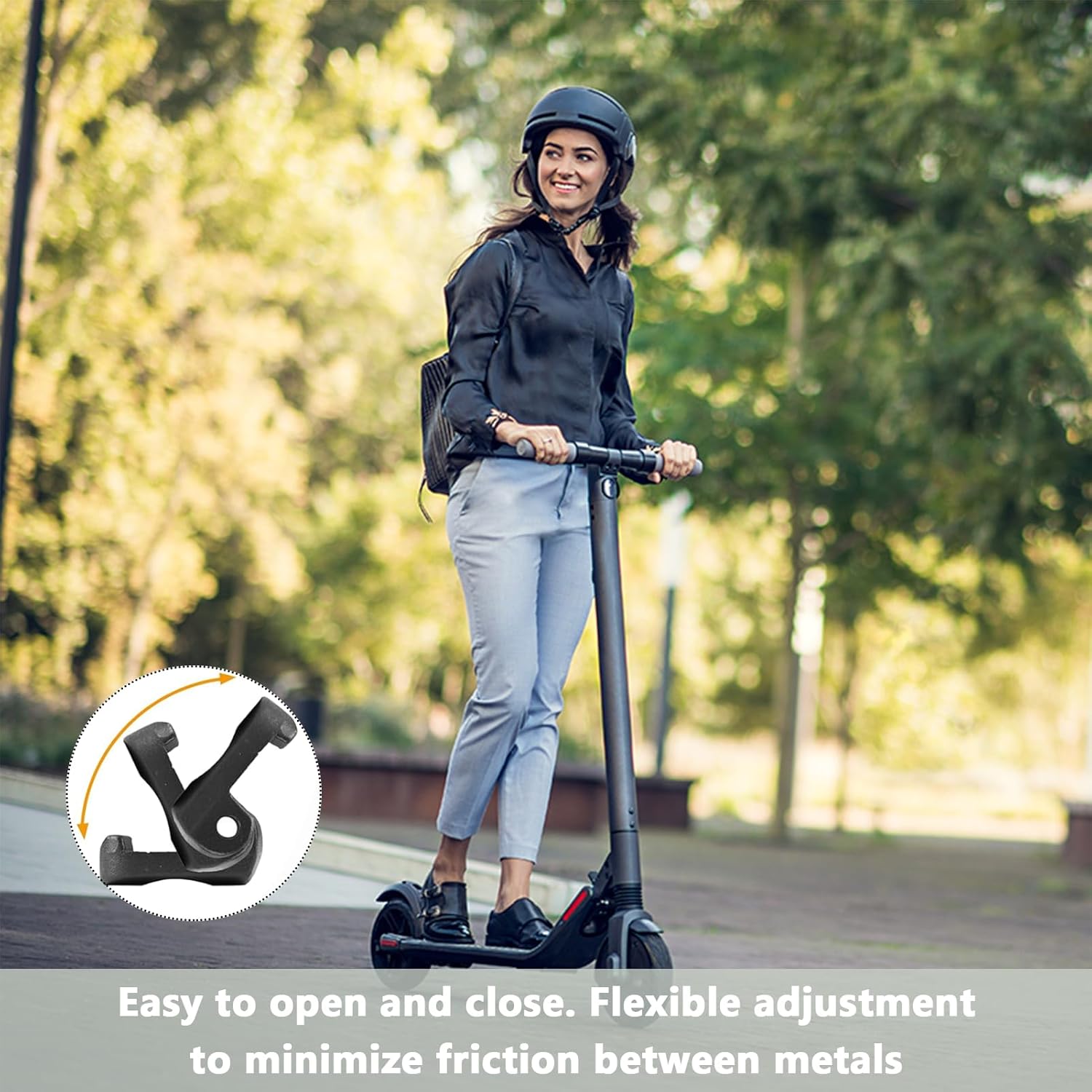 Folding hook lock with iron clasp, compatible with Xiao-Mi M365, reinforced hinge for aluminium folding electric scooters โ image 6