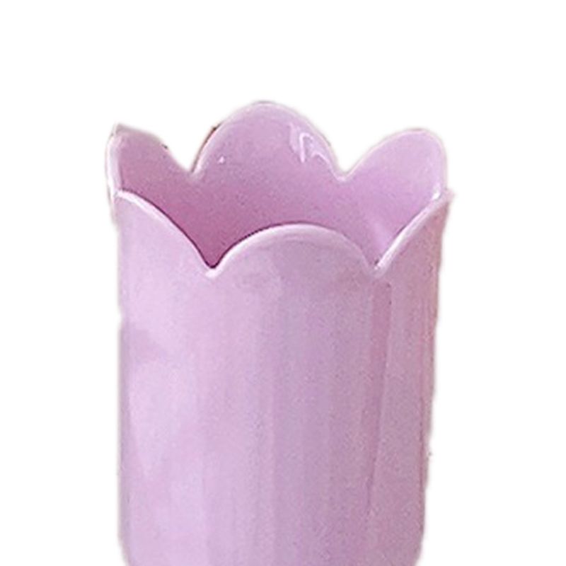 Pen Holder Tulip Shape Innovative Vintage Photo Props Large Capacity Pencil Holder for Office Study Room Home Purple โ image 2