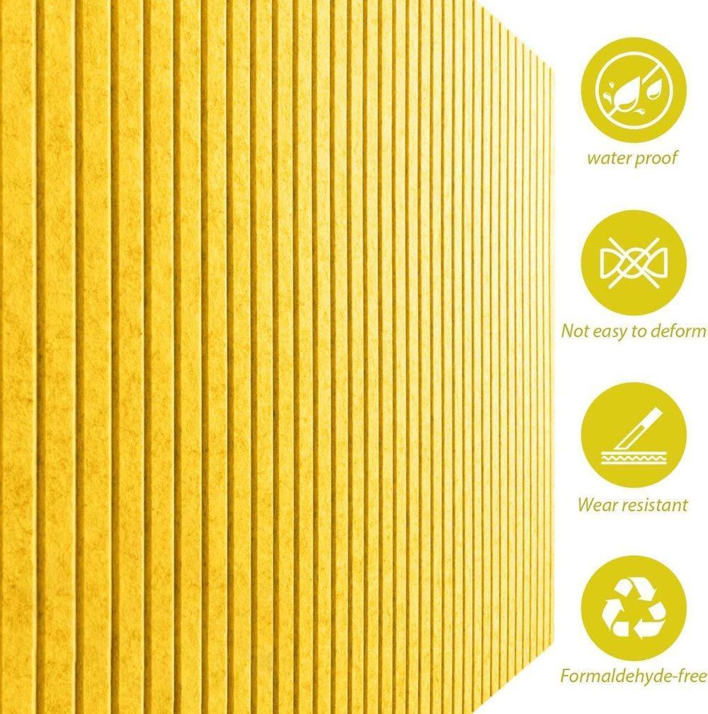 40x60cm Self-Adhesive Photo Board, Decorative Cork Wall Panel Bulletin Board with Acoustic Panels for Photos and Messages, Yellow, for Home and Office — image 3