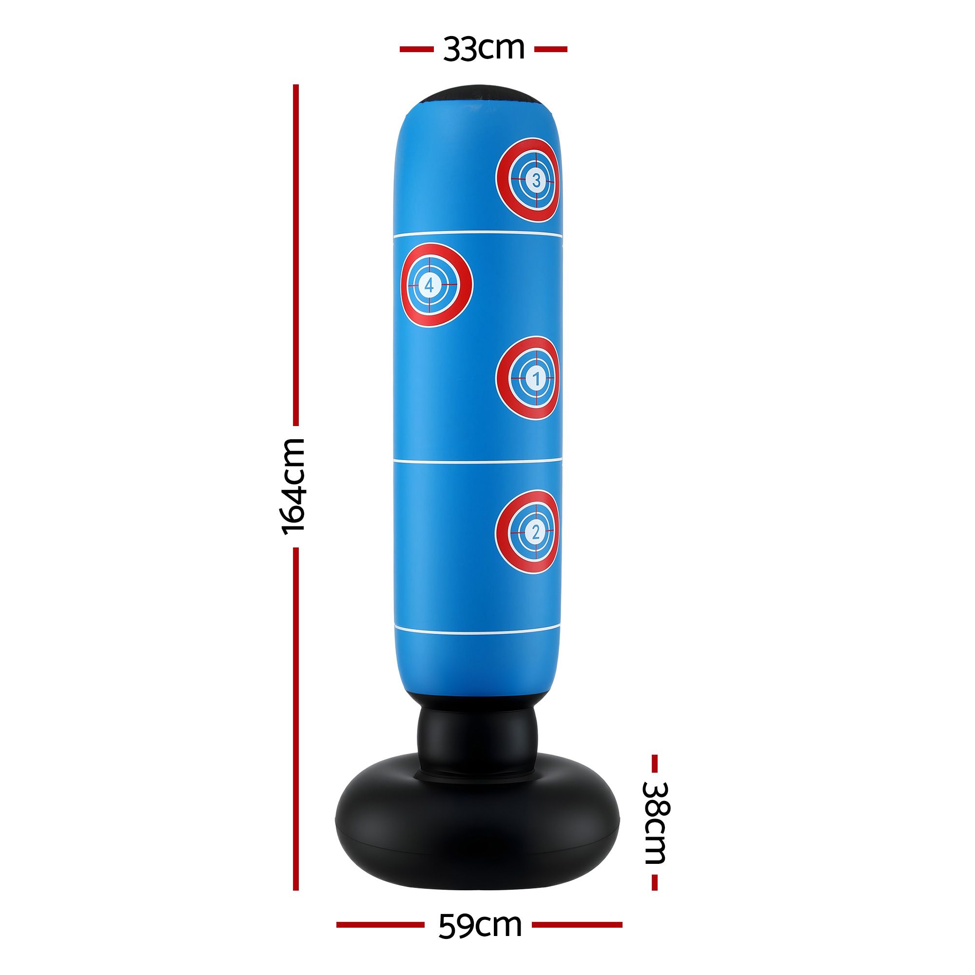 Everfit Freestanding Punching Bag Boxing Stand Inflatable Fitness 164cm Blue โ image 2