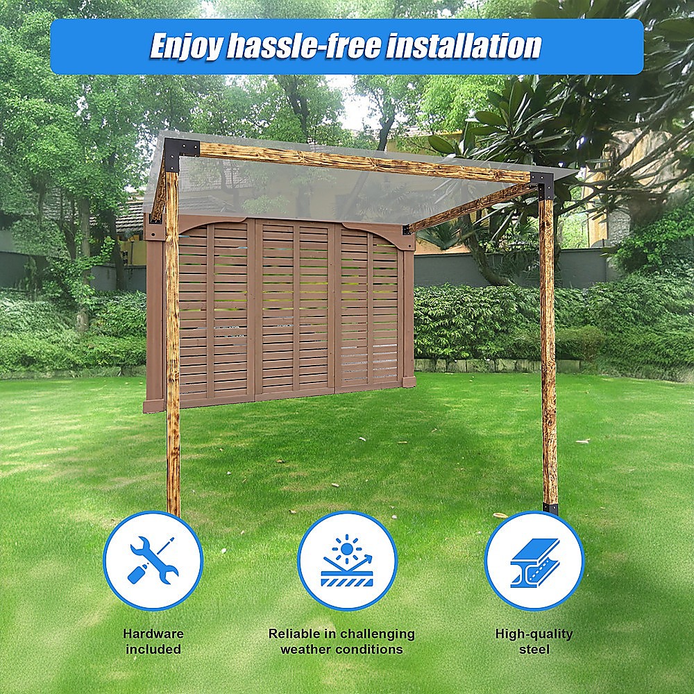 Roof Pergola Gazebo Shed Matte Black Steel Brackets DIY Kits — image 5