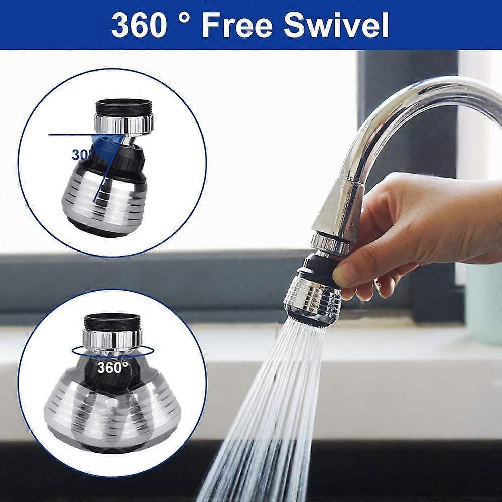 2 Pieces Kitchen Faucet Nozzle Faucet Aerator 360 Swivel Kitchen Faucet Head 2 Modes Kitchen Faucet Aerator with Nozzle Adapters for Kitchen, Bathroom โ image 3