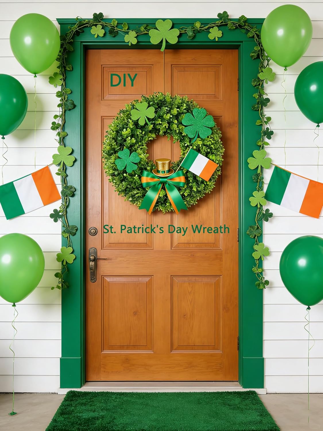 20 Inch Boxwood Front Door Wreaths, Spring and Summer Outdoor Wreath for Front Door, All Seasons Artificial Green Wreath for Farmhouse Wedding Porch Wall St — image 5
