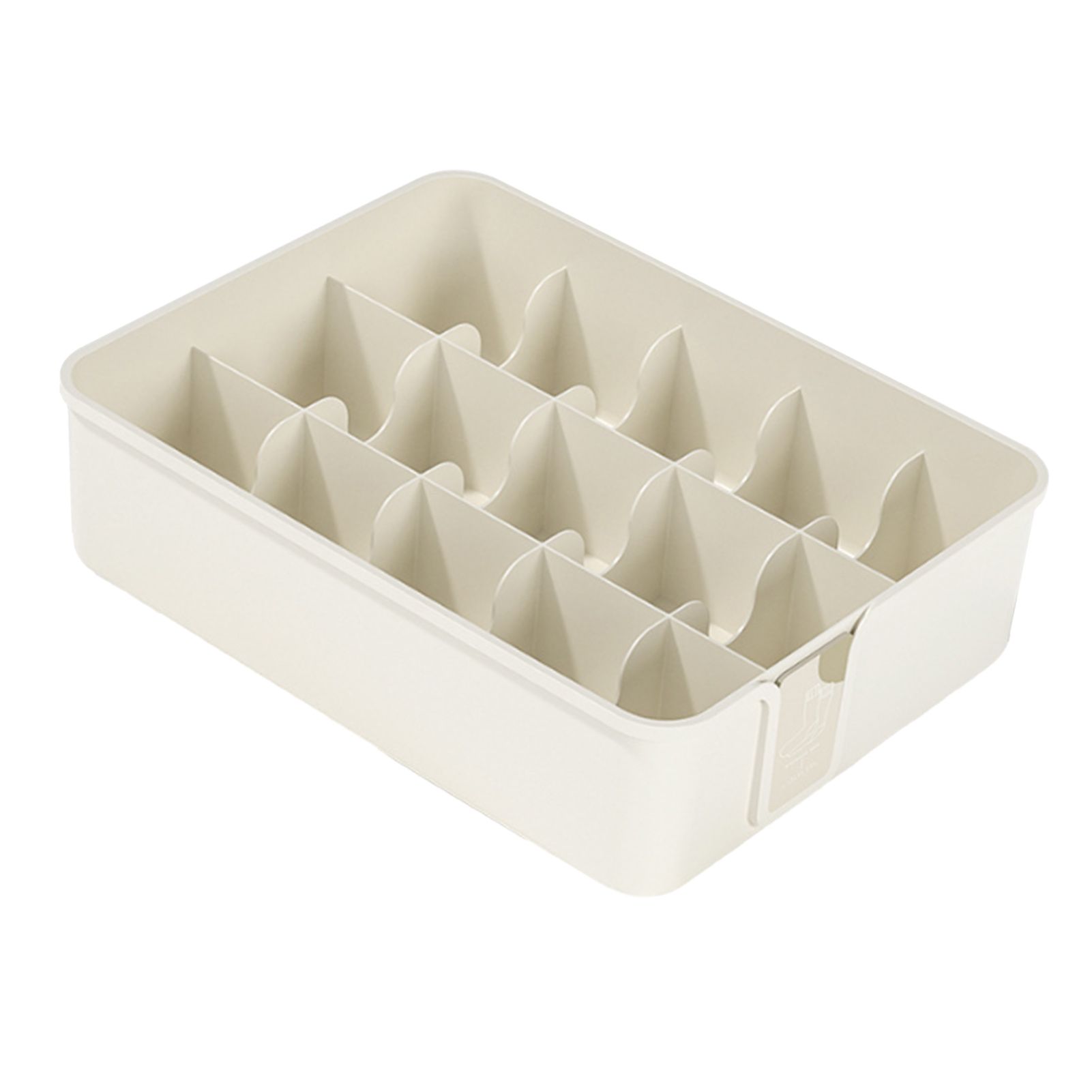 Sock Underwear Organizer Divider Plastic 15 Cell Closet Drawer Storage Box for Panty Ornament Ties White — image 4