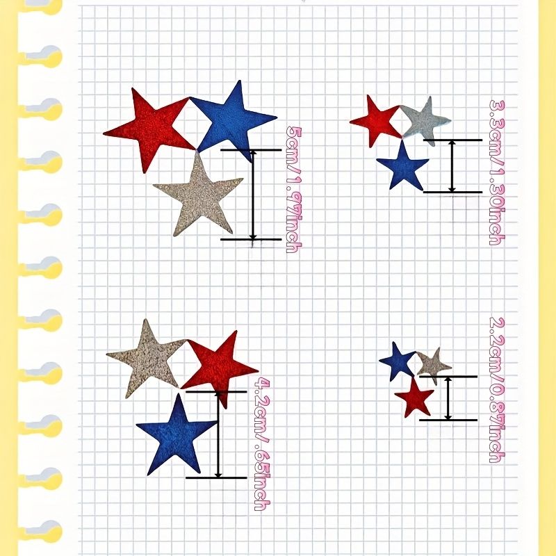 153pcs Flash Stars Self-Adhesive Foam Stickers, July 4th Patriotic Foam Stars, Red, Blue & Silvery, for Independence Day Greeting Cards Decor, 153pcs โ image 3