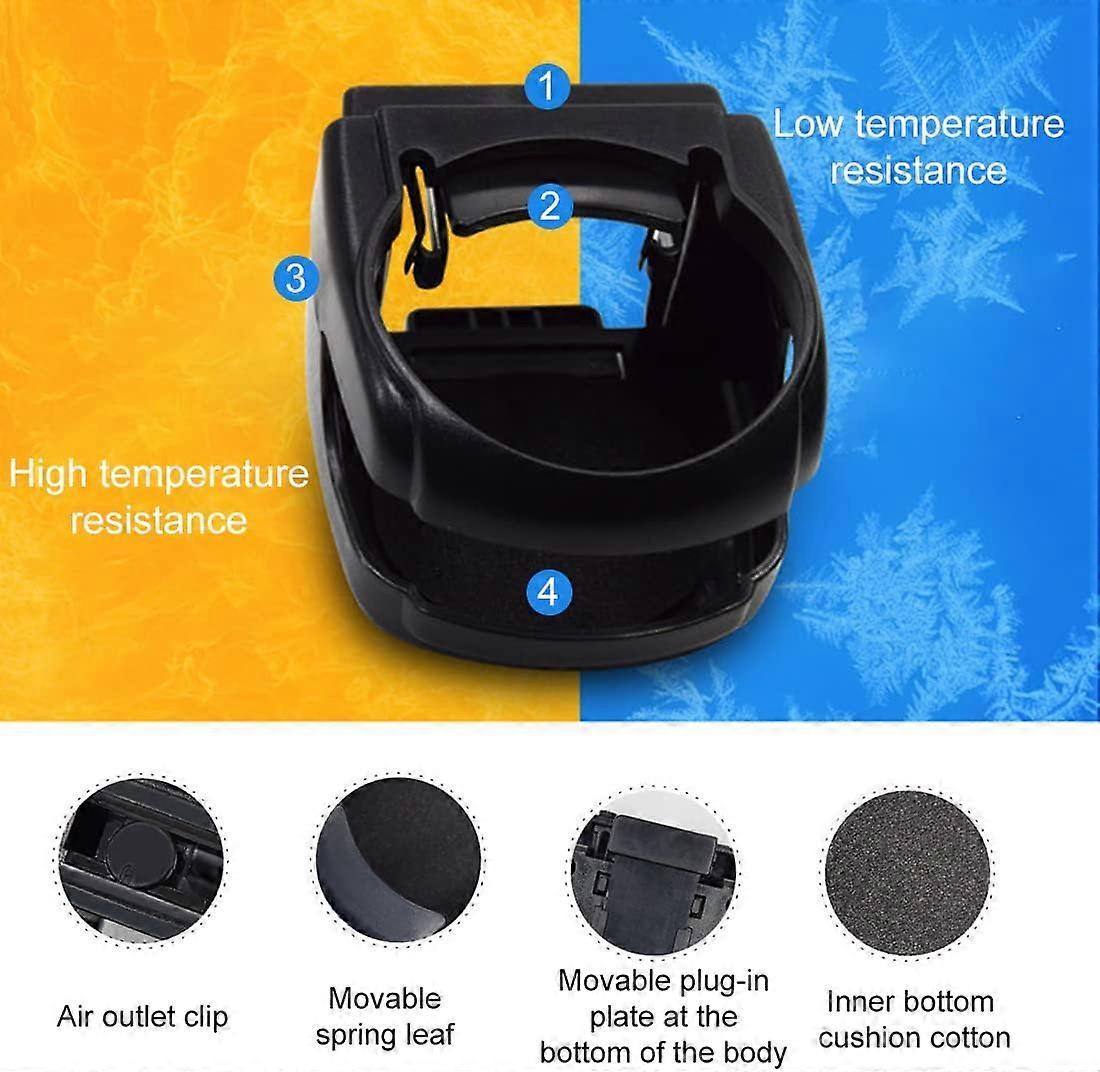 2pcs Universal A/C Vent Car Cup Holders - Adjustable Water Bottle Holder — image 5