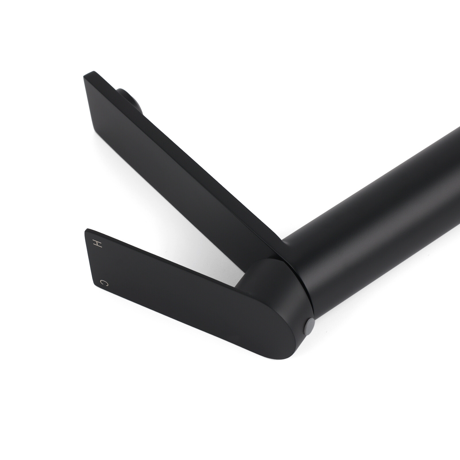 WELS Matt Black Square Tall Flat Lever Handle Basin Mixer Vanity Sink Faucet Spout — image 5