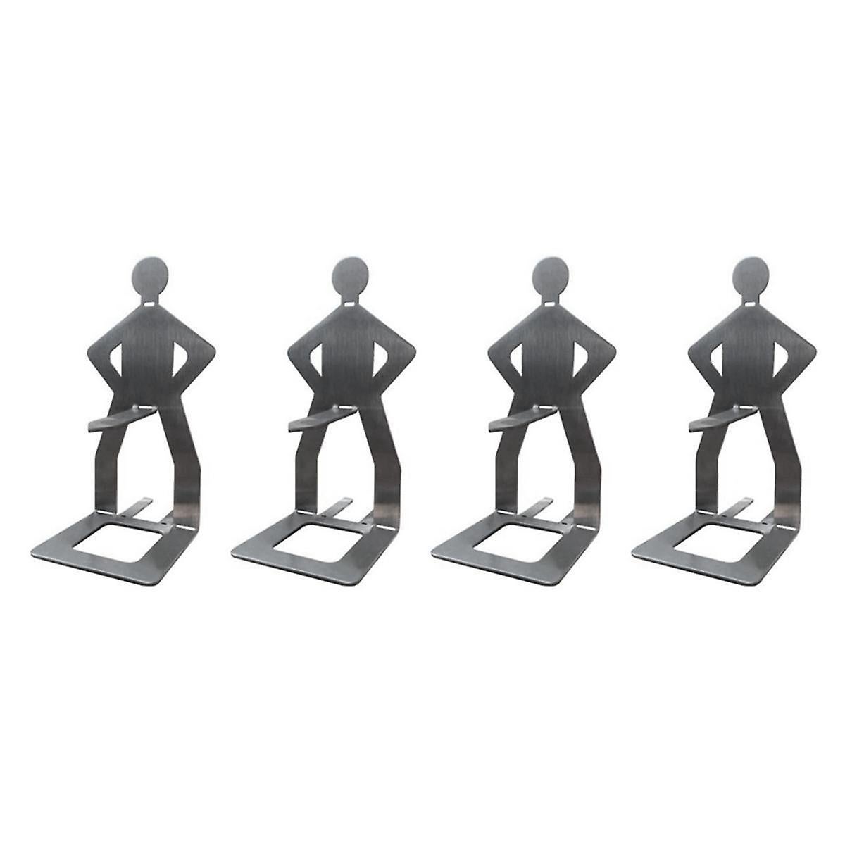 4PCS Funny BBQ Sausage Stand Holder - Portable Stainless Steel Roaster Rack