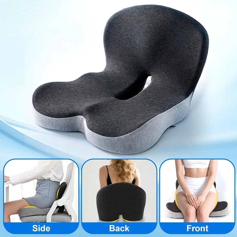 Memory Foam Seat Cushion Lumbar Support Ergonomic Back Support Office Car AAAAA — image 2