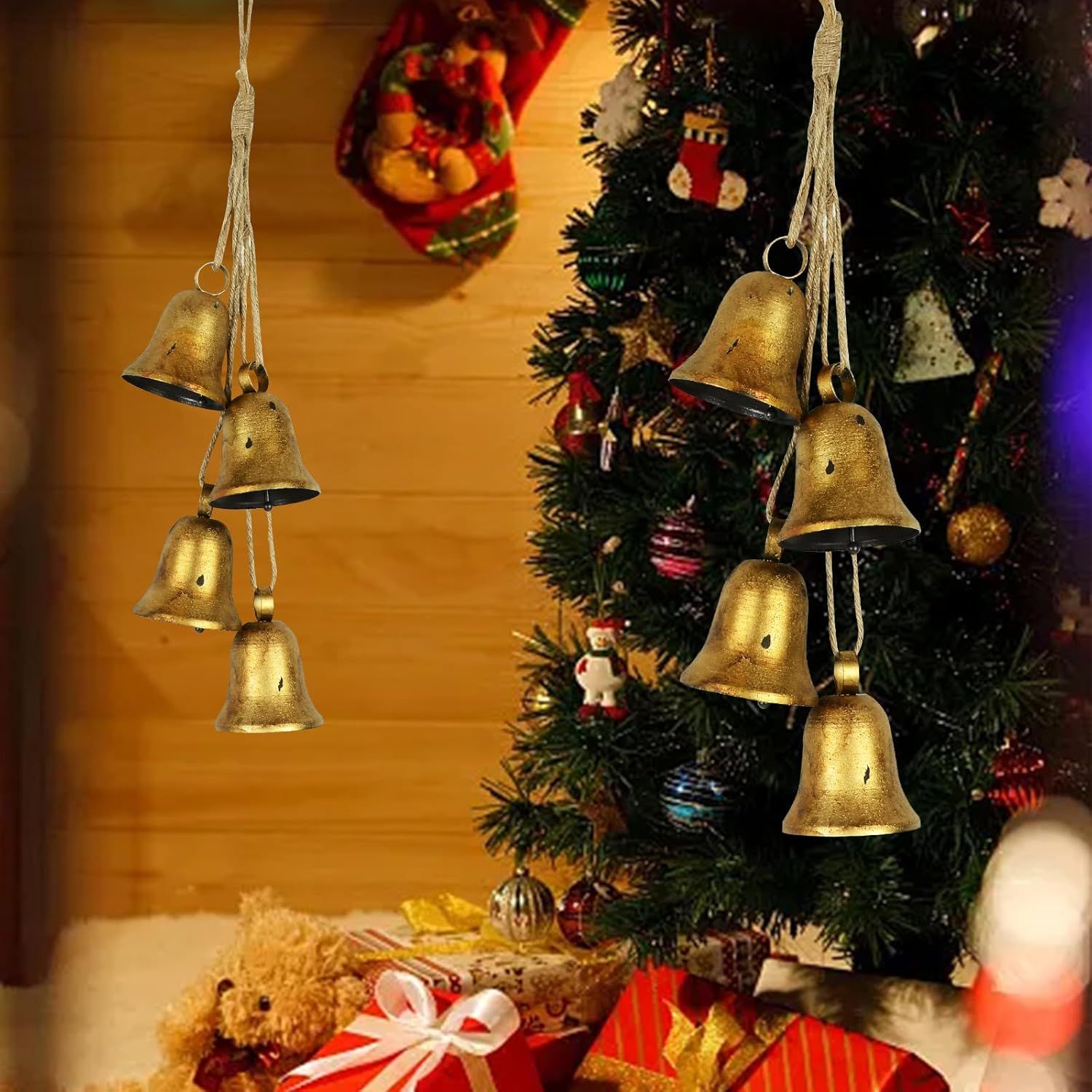 Decorative Bells, Christmas Decor Bells, Huangma Hanging Rope Metal Decorative Bull Bell, Classic Bell-Shaped Bell, Vintage Handmade Rustic Lucky Christmas Cow — image 5