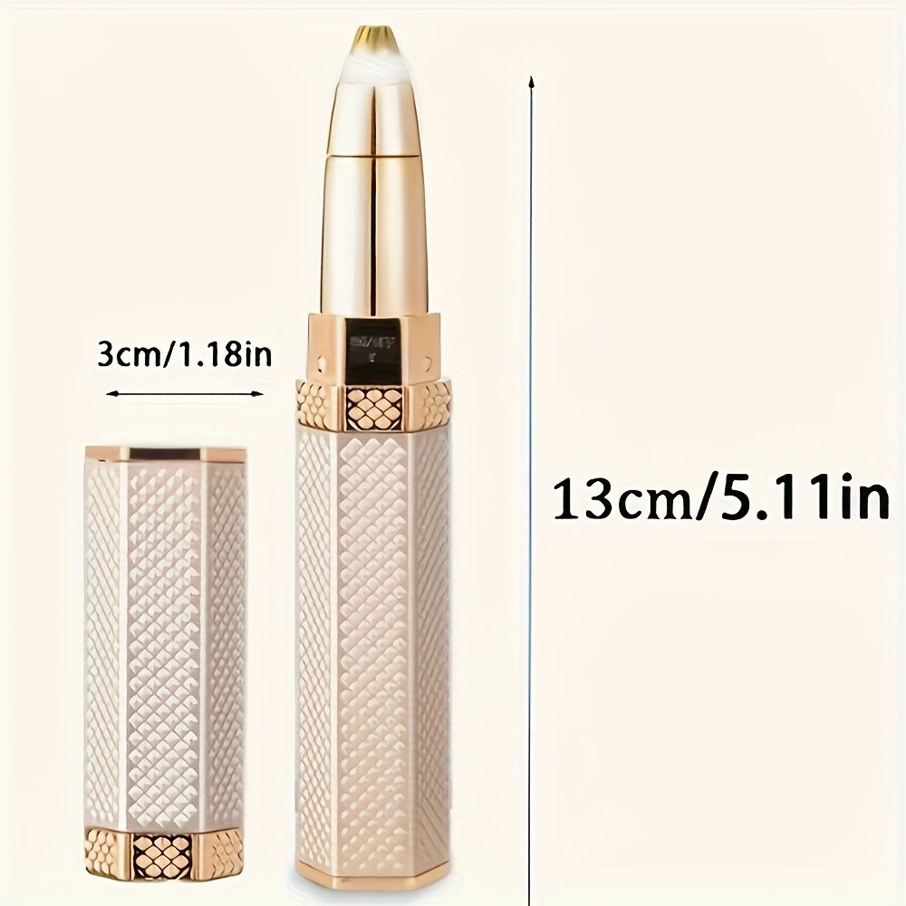 Complete Body Hair Removal Shaver - 4-Head Electric Facial Grooming Device for Women, Rechargeable Trimmer for Eyebrows, Nose, And Bikini Area【Golden — image 3