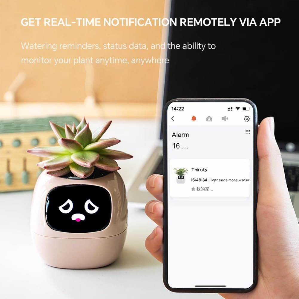 Intelligent Flower Pot, Electronic Bud, Maintenance Plant Assistant, Fun Interactive Flower Pot, Indoor Green Planting Monitoring, LCD Screen Display, Cell — image 2