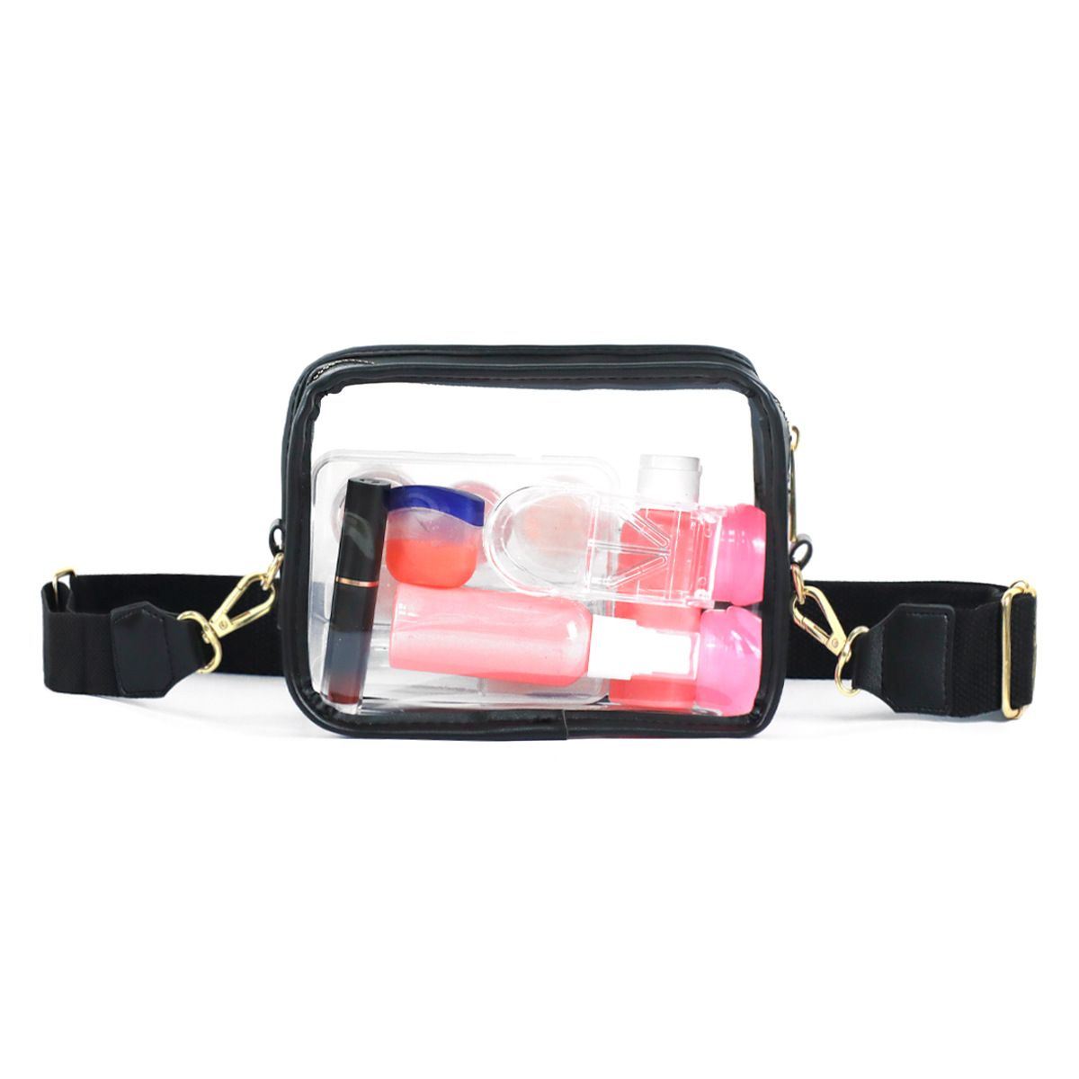 Clear PVC Crossbody Bag Stadium Approved Transparent Shoulder Phone Purse with Wide Strap for Sports Concerts — image 4