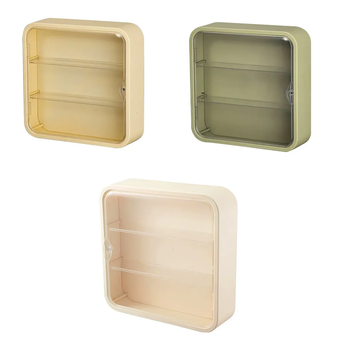 Wall Mounted Showcase Acrylic Figures Toys Display Case Dustproof Storage Box - Beige — image 3