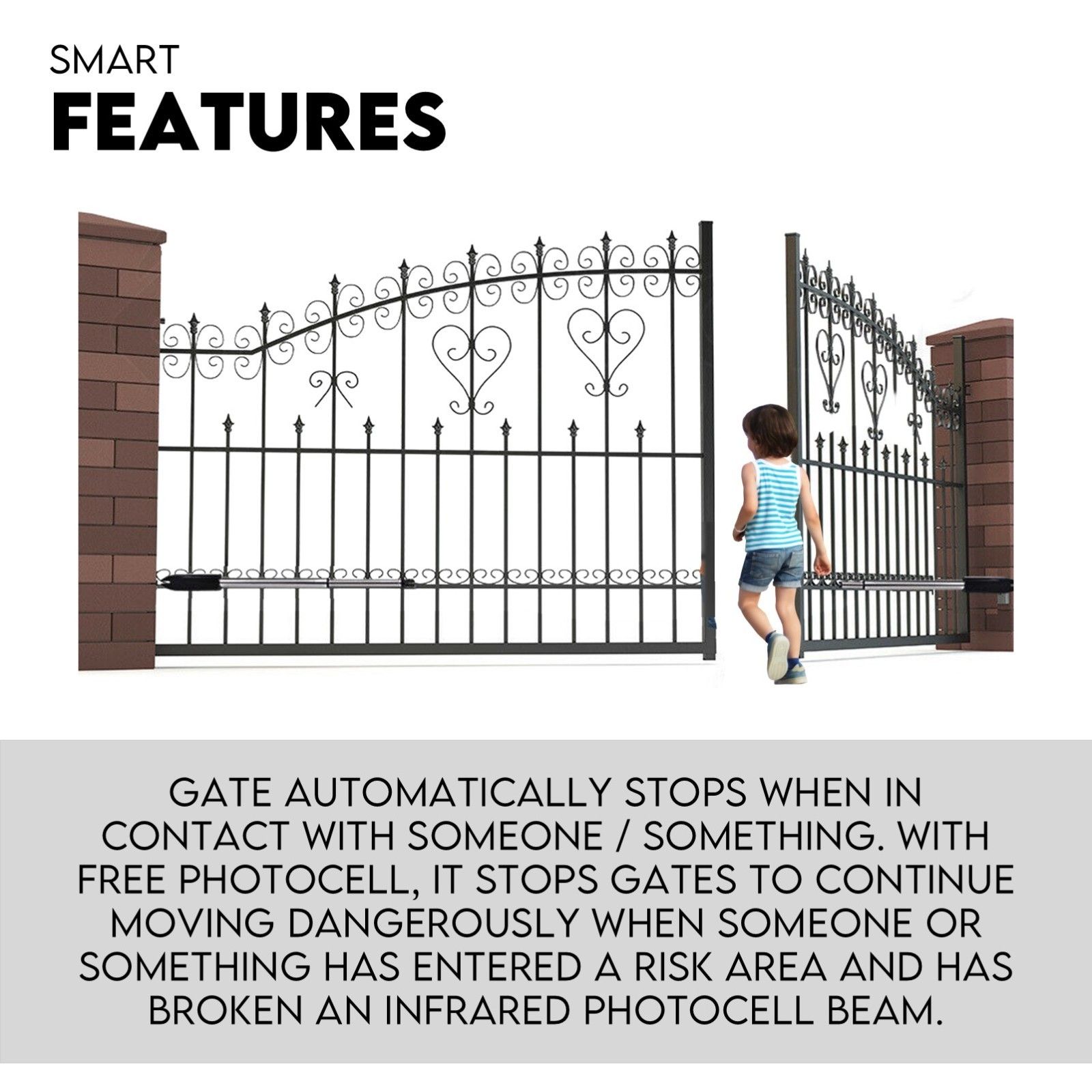 Double Swing Gate Opener Automatic Full Solar Power Kit Remote Control — image 2