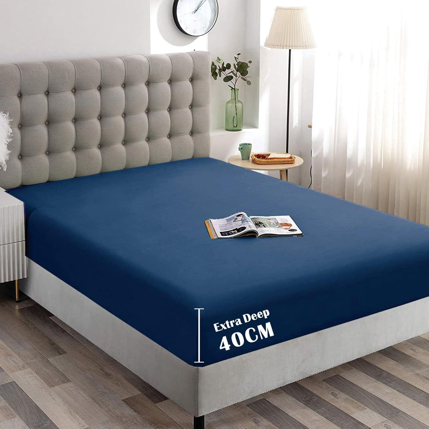 Hotel Quality Fitted Sheet - 1 Piece Fitted Sheet -Breathable Bedding - Wrinkle, Fade, Stain Resistant- 16inch/40cm Deep Pocket Fitted Bed Sheet-Wrinkle and