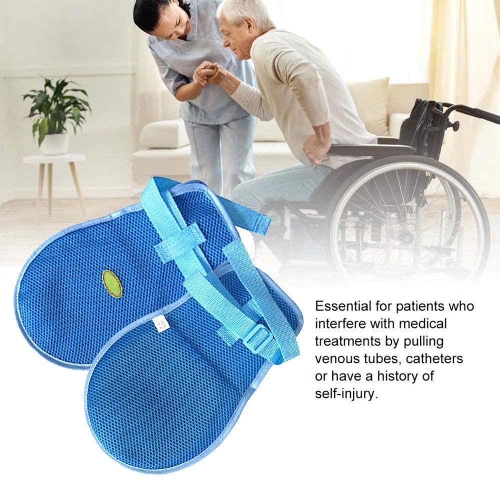 Dementia Restraint Gloves - 2PCS, Blue, Unisex, Protective Glove Medical Gloves restraints mitts protector safety mitt safety โ image 2