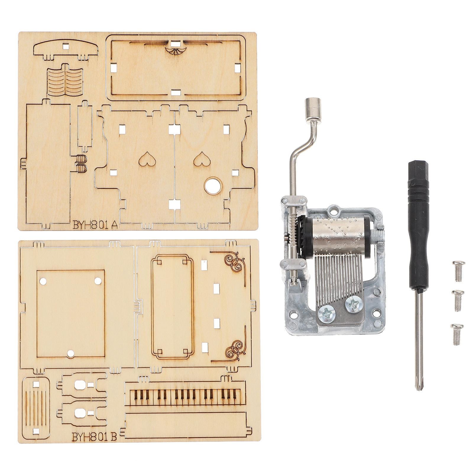 Worgeous 2-Piece Wooden Assembly Puzzle Craft Kit Desktop Musical Piano Model for Adults Teens — image 6