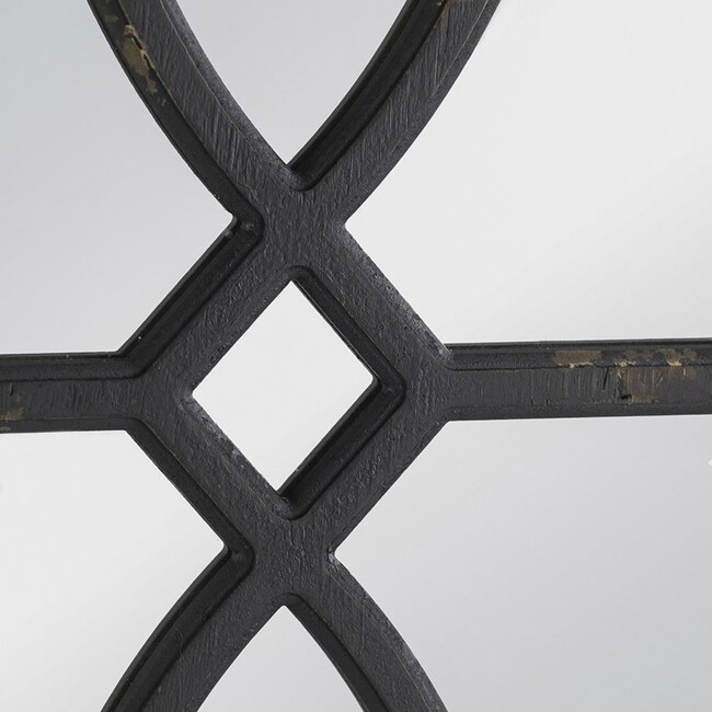 Set 2 Black Carved Wall Mirrors 67cm — image 2