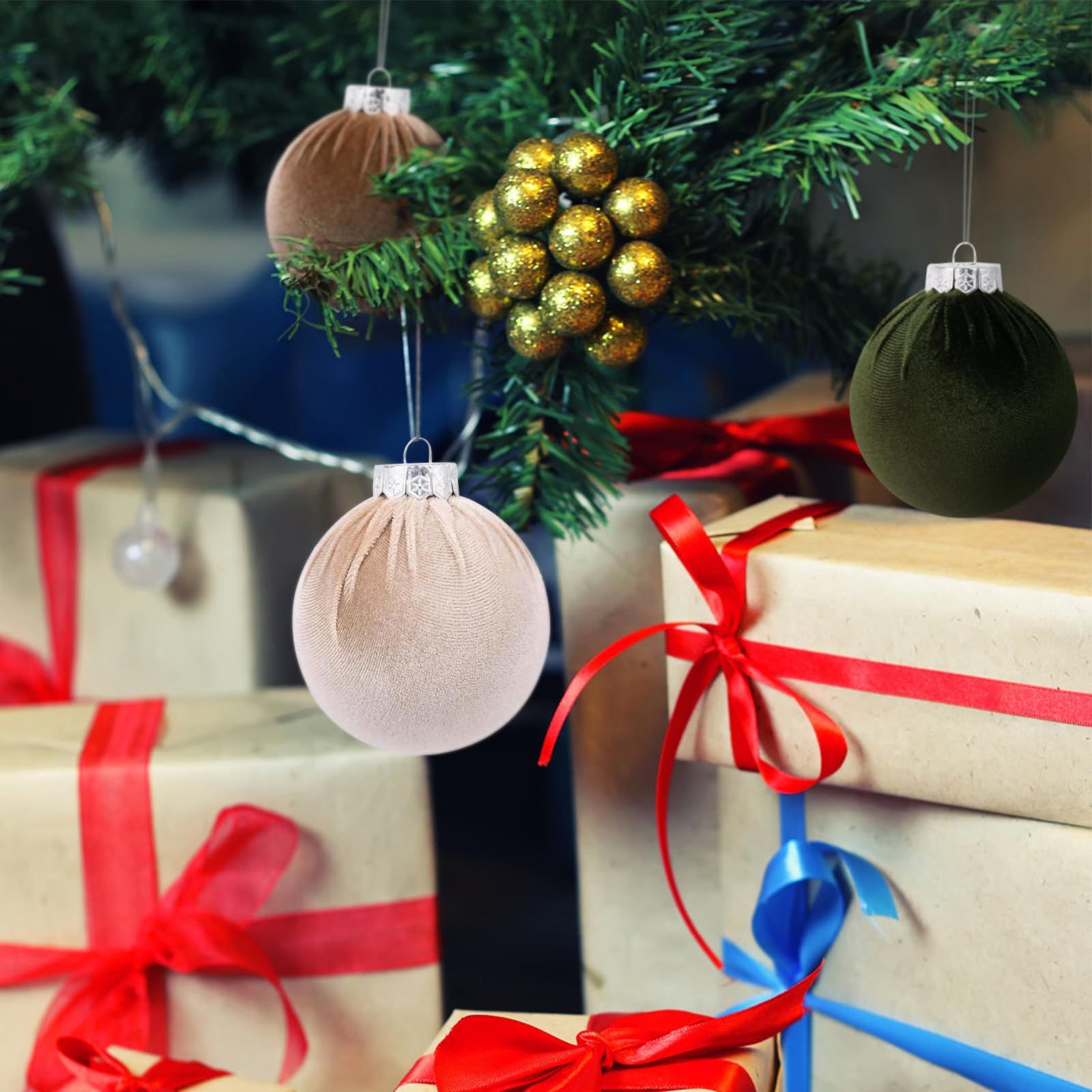 Velvet Christmas Ornaments Balls 15 Pcs 3.1 Inches / 8cm Large Christmas Baubles Shatterproof Xmas Ball for Christmas Tree â image 4