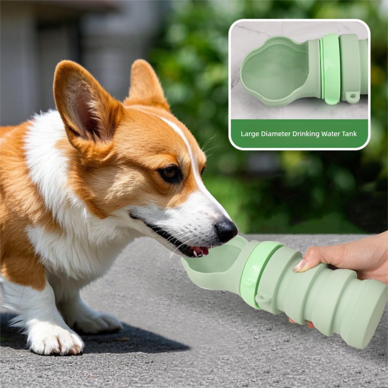 Pink Portable Collapsible Pet Water Bottle for Dogs Outdoor Travel Drinking Dispenser Silicone Pet Water Cup โ image 4