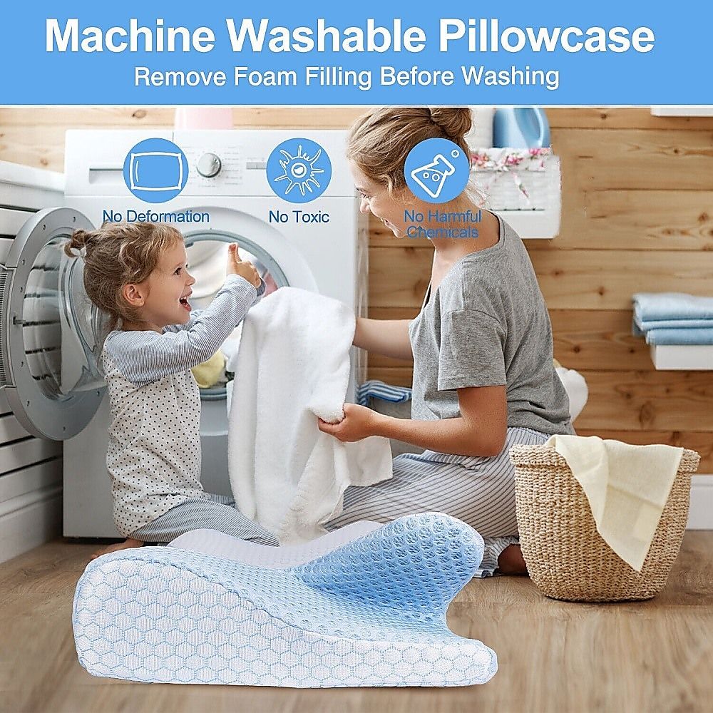 Memory Foam Contour Pillow with Breathable Washable Cover for Everyday Comfort โ image 3