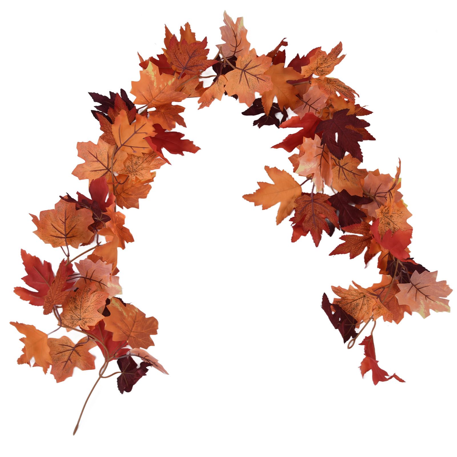 Decorative Artificial Maple Garland Fall Leaf Garland Decoration Thanksgiving Halloween Fake Maple VineDouble Maple Leaf Rattan Type C — image 5