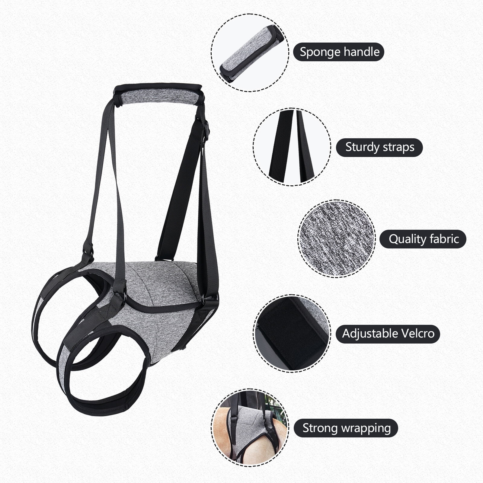 Dog Sling for Large Dogs Hind Leg Adjustable Dog Lift Harnesses For Walking/Climbing Pet Auxiliary Slings for Elderly, Disabled Dogs S — image 4