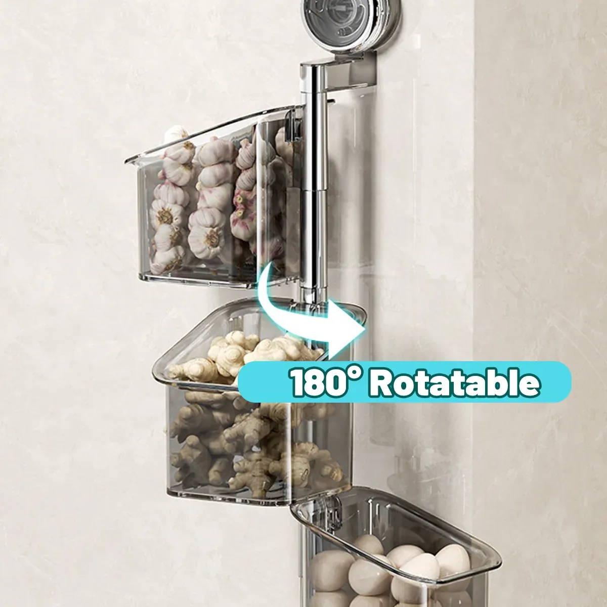 3PCS Wall-Mounted Spice Storage Box 180-Degree Rotatable Removable Design โ image 5