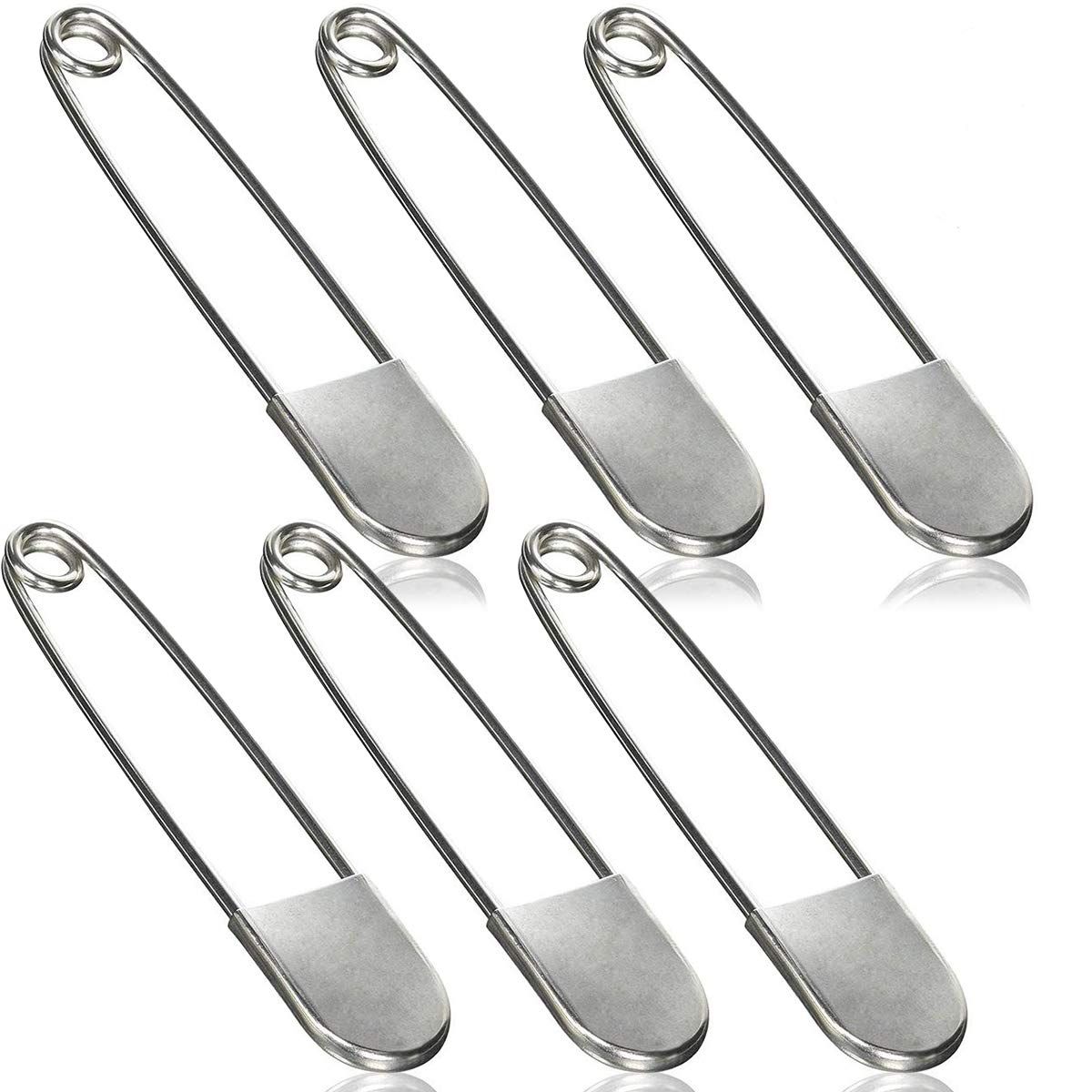6 PCS Stainless Steel Safety Pins Large