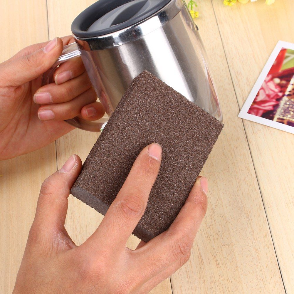 Portable Carborundum Magic Sponge Brush Eraser Kitchen Bathroom Washing Cleaning Sponge — image 2