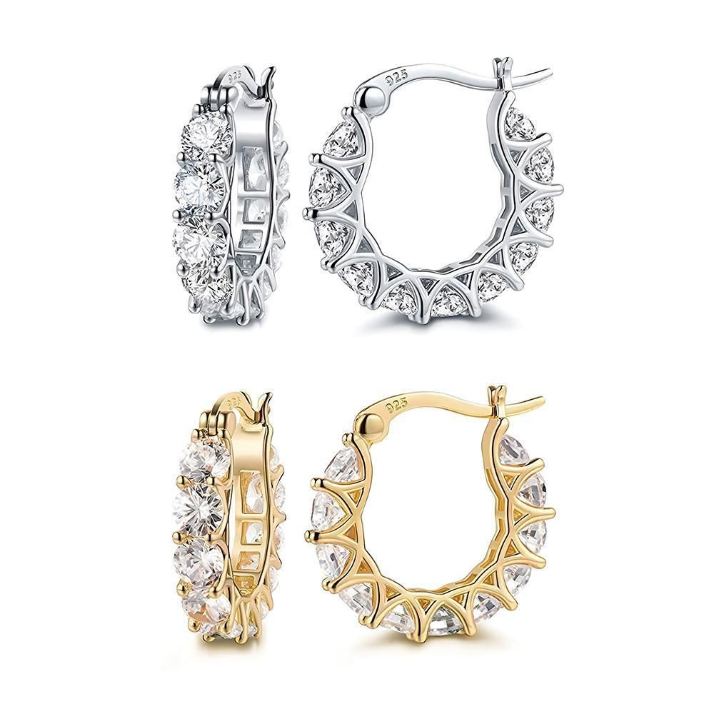 Sparkling U Shaped Earrings Fashion Jewelry Vintage Style Ear Accessories - Gold โ image 3