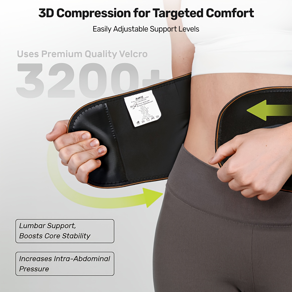 Lumbar Support Belt, featuring 8X Enhanced Lumbar Support, designed with a 3D massage pad, unisex back support strap, breathable and adjustable shoulder — image 6