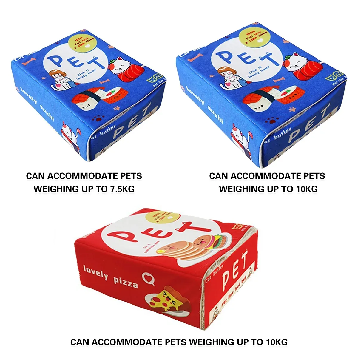 Rectangular Cookie Box Pet Bed for Cats Dogs Cat Bed Kitten Puppy Soft Pet House - Blue M — image 6