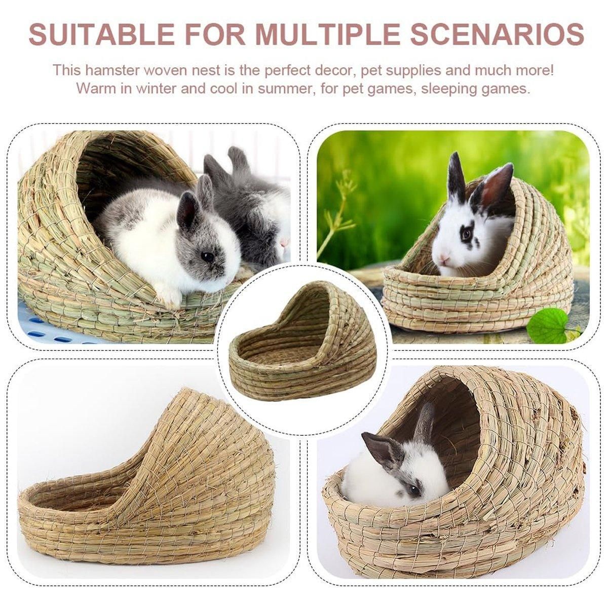 Rabbit Grass Hutch Cage Pet Hiding Nest Pigeon Hutch Small Animal Shelter — image 5