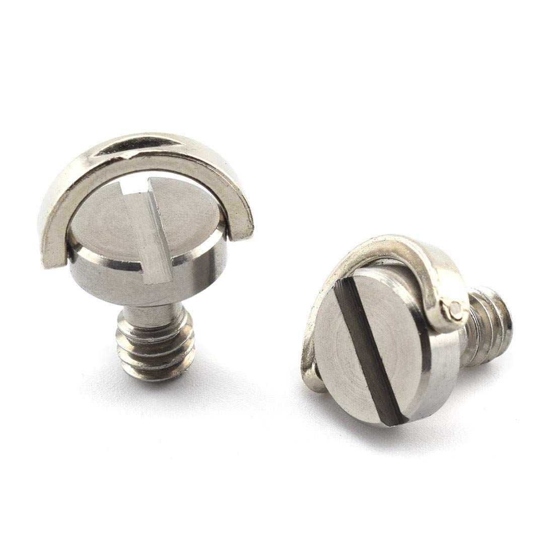 1/4"-20 D-Ring Camera Fixing Screw, 2 Pack D Shaft Quick Release Plate Mounting Screws 10mm Length (Stainless Steel) — image 4
