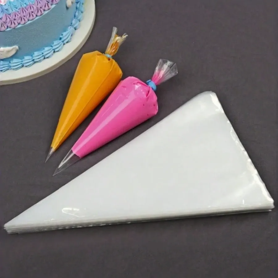 100Pcs Drawstring Cone Shaped Dessert Bags, Transparent Popcorn Candy Chocolate Pastry Storage Pouches 9 Inch โ image 5