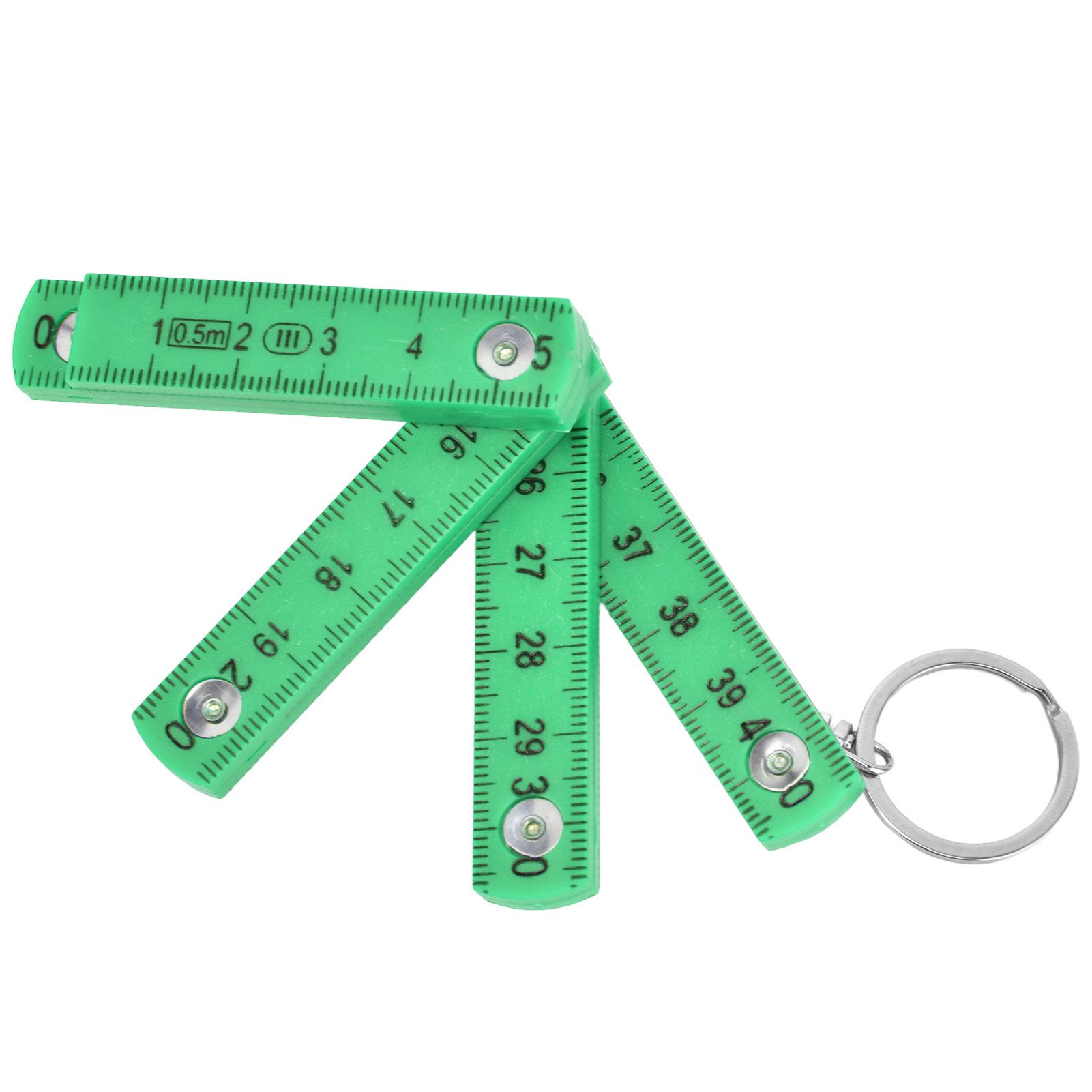 2Pcs ABS Folding Ruler Portable 0.5m Foldable Ruler with Key Ring for Carpentry Laying TilesGreen โ image 4