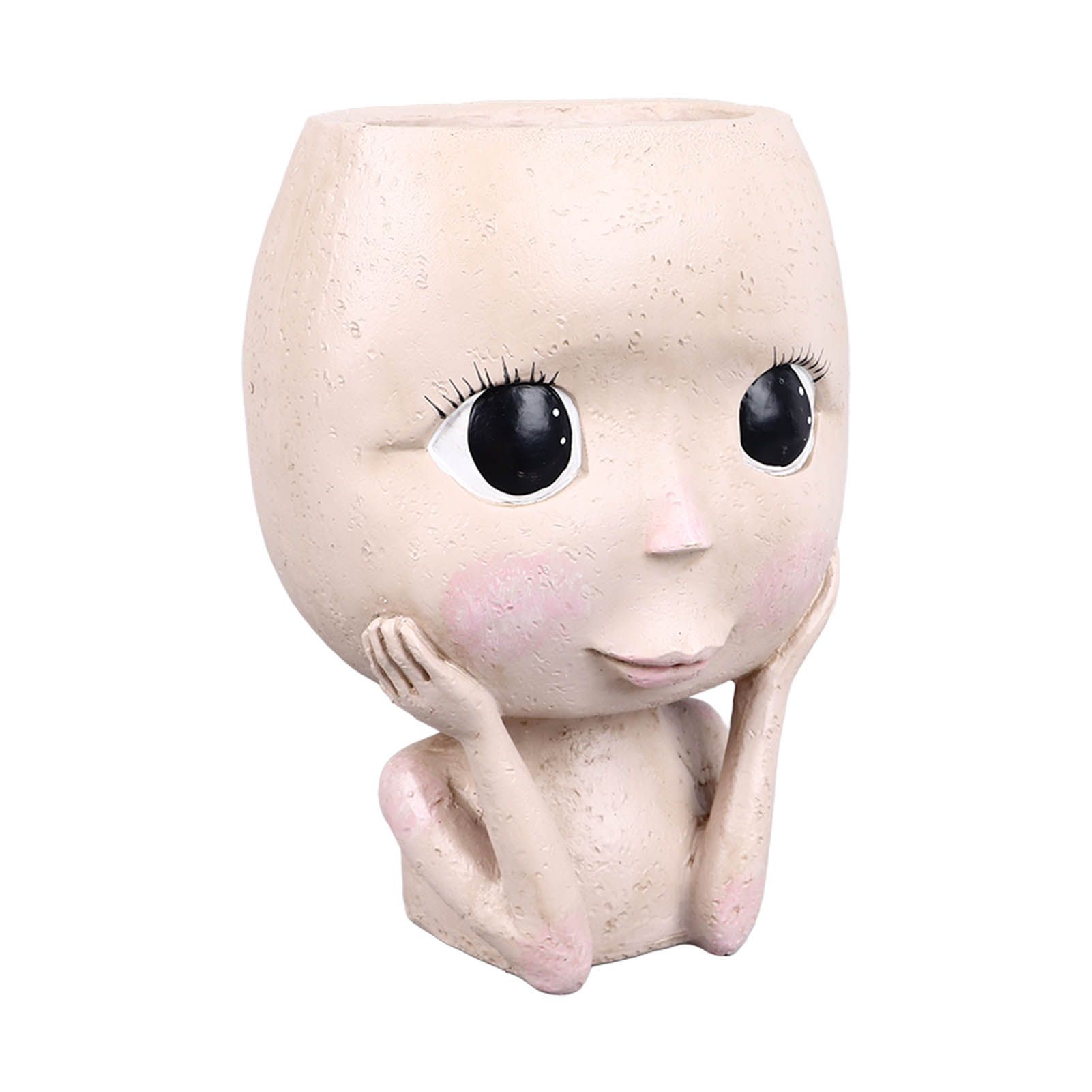 Face Planter Pots Large Caliber Resin Drainage Hole Design Creative Head Succulent Planters Pot for Herbs Succulents Cacti โ image 2