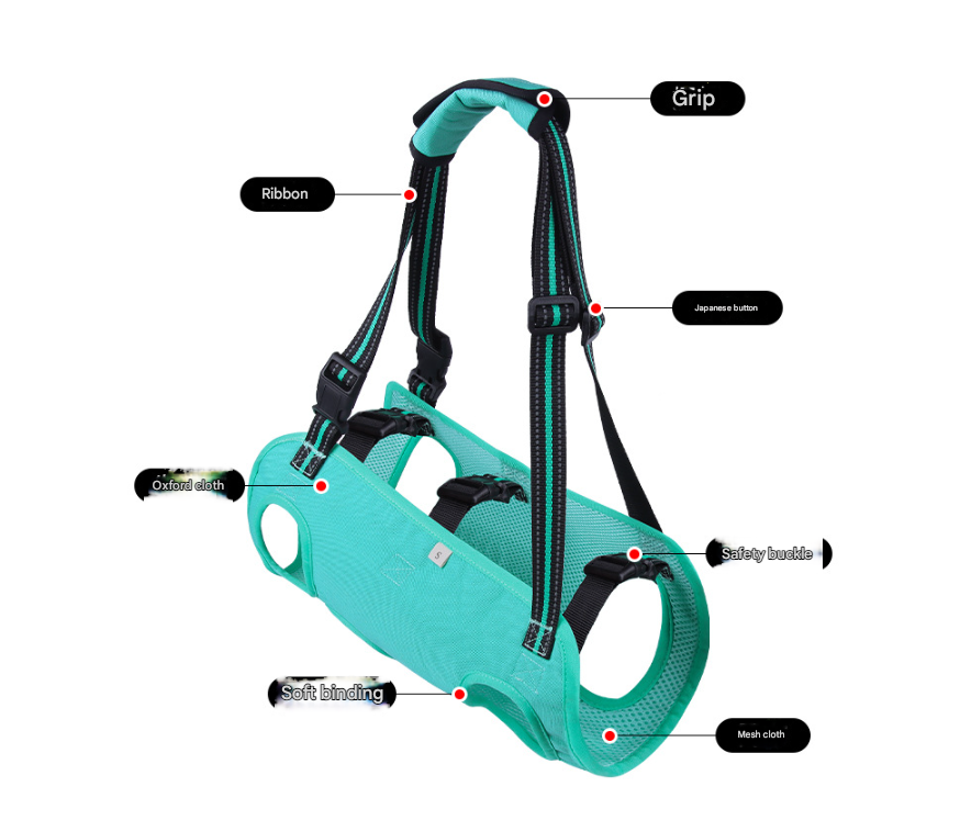 Black Pet Support Harness for Senior and Disabled Dogs - Adjustable Chest and Back Support Leash(Size S) — image 5